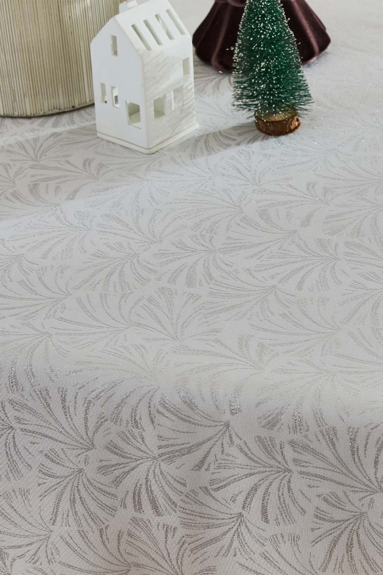 Eventail - Nappe en Damassé et Fils Pailletés