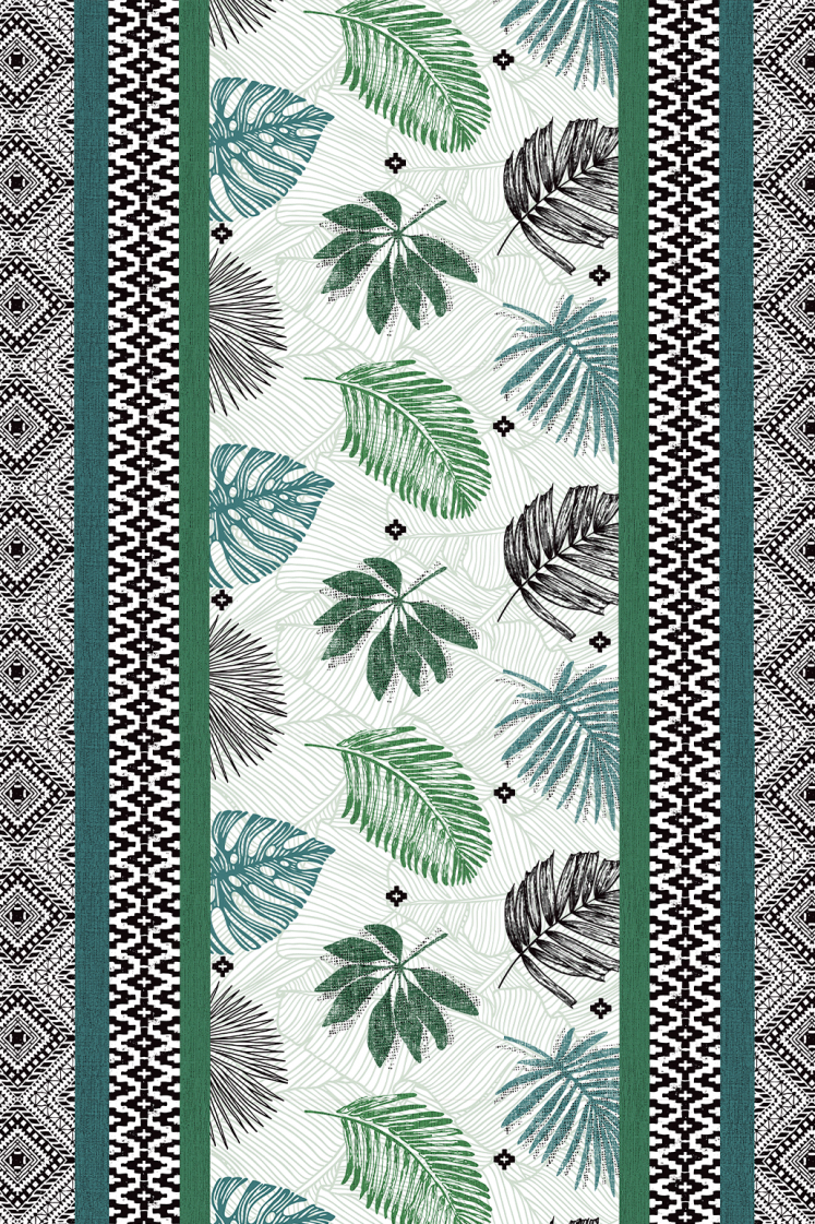 Tropical Ethnic - Nappe en coton déperlante